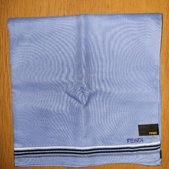 FENDI Vintage Light Blue Handkerchief and box - Picture 6 of 8